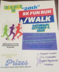 DVAM flyer for Lander County 5k Fun Run/Walk