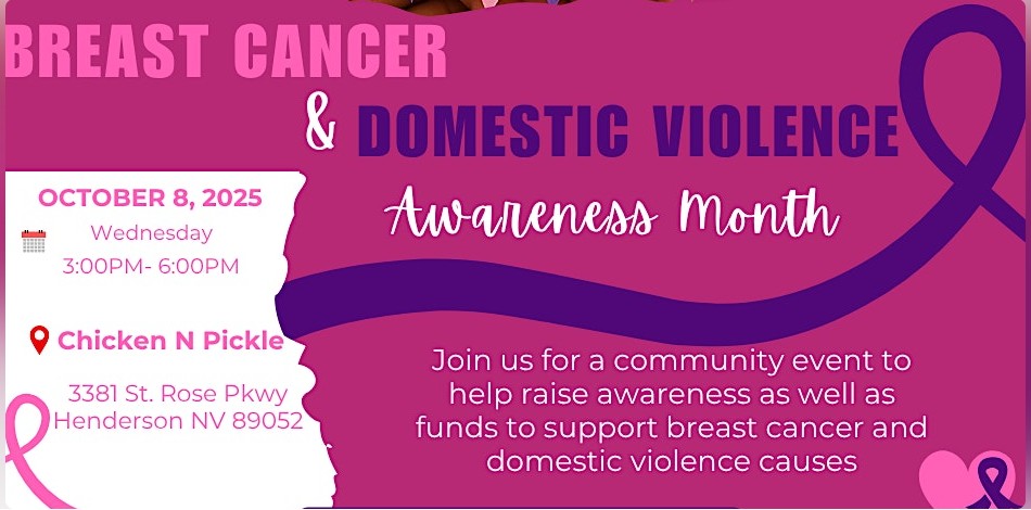 DVAM flyer for Domestic Violence and Breast Cancer Awareness